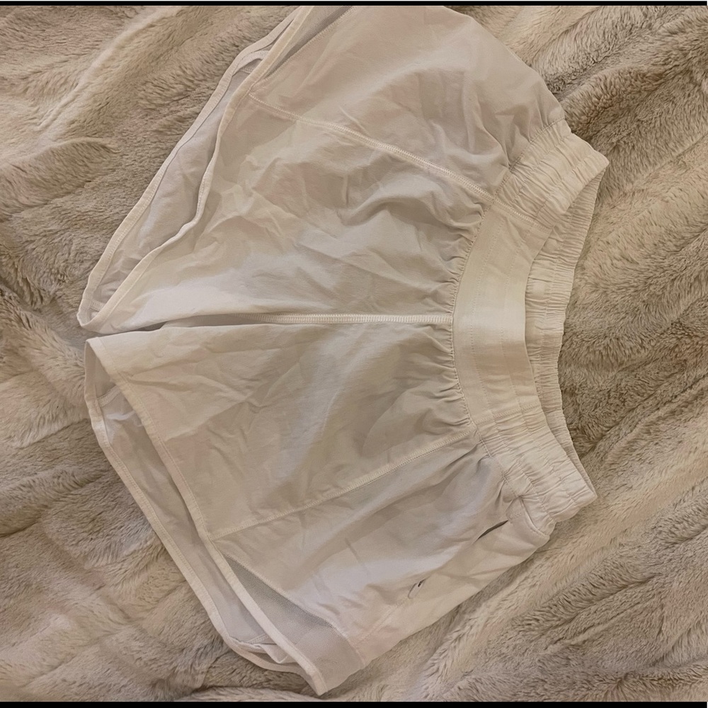white lululemon shorts